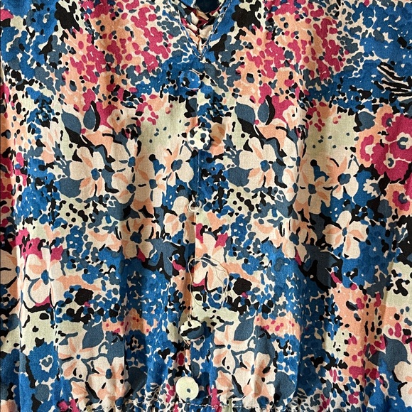 Textile Elizabeth and James Meg Blue Floral Maxi Dress Size XL - Picture 6 of 13